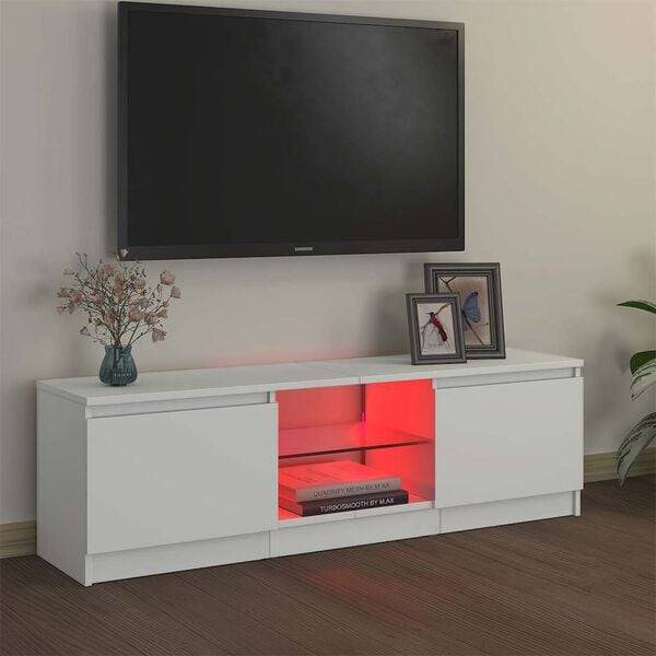 vidaXL Tv-meubel met LED-verlichting 120x30x36 cm wit
