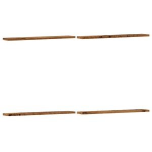 vidaXL Wandschappen 4 st 60x10x1,5 cm bewerkt hout oud houtkleurig