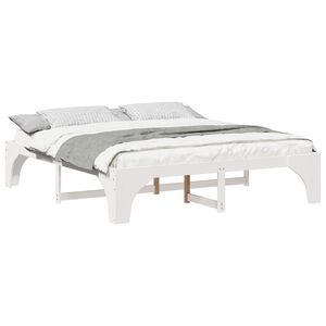 vidaXL Bedframe Wit 200 x 200 cm Massief grenenhout
