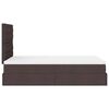 vidaXL Ottoman bed met matras 120x190 cm stof donkerbruin