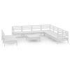 vidaXL 10-delige Loungeset massief grenenhout wit