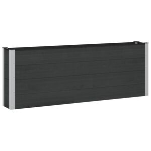 vidaXL Verhoogde plantenbak Zwart 200 x 30 x 72 cm WPC en Aluminium