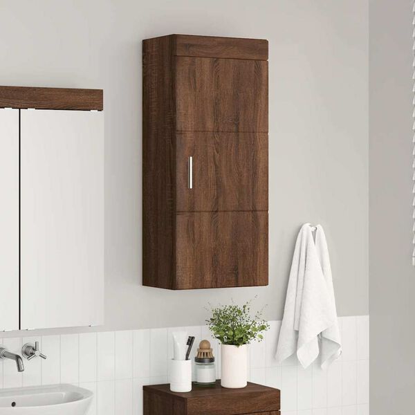 vidaXL Badkamer wandkast met plank TULUM Bruin Eiken 37 x 24,5 x 86 cm