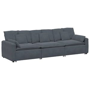 vidaXL Modulaire bank met kussens donkergrijs