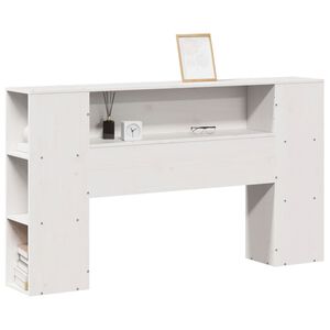 vidaXL Hoofdbord met opbergruimte 160 cm massief grenenhout wit