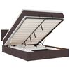 vidaXL Bed poef met matras en LED's 140x190 cm stof donkerbruin