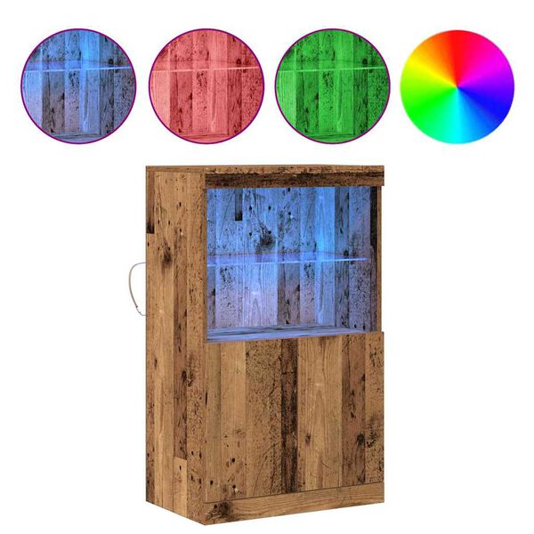 vidaXL LED Sideboard Bruin 60 x 37 x 100 cm Bewerkt hout