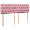 vidaXL Boxspring met matras fluweel roze 160x200 cm