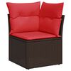vidaXL 7-delige Loungeset met kussens poly rattan acacia bruin