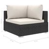 vidaXL 6-delige Loungeset met kussens poly rattan zwart