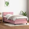 vidaXL Boxspring met matras fluweel roze 90x210 cm
