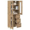 vidaXL Hoge kast Artisan Eiken 69,5 x 34 x 180 cm Bewerkt hout