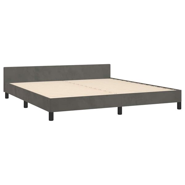 vidaXL Bedframe zonder matras 160x200 cm fluweel donkergrijs