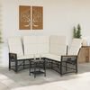 vidaXL Tuin Ligbank Set Zwart en Cream Wit 164 x 164 x 112 cm