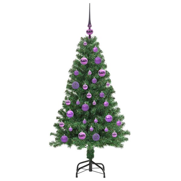 vidaXL Kunstkerstboom Groen 120 cm PVC en Staal en Kunststof