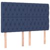 vidaXL Boxspring met matras en LED stof blauw 140x200 cm