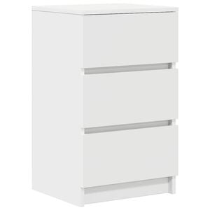 vidaXL Nachtkastje met 3 lades 39x35x65 cm wit