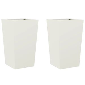 vidaXL Plantenbakken 2 st 45x45x75 cm staal wit