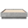 vidaXL Bedframe met LED-verlichting betongrijs 100x200 cm