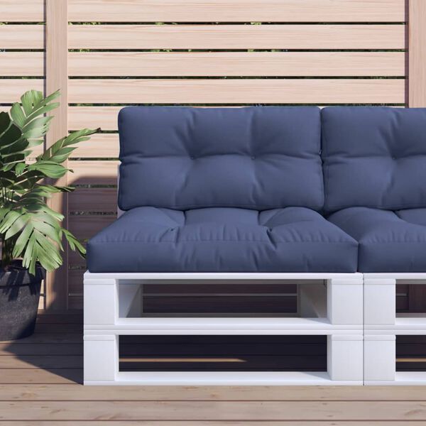 vidaXL Palletkussen 120x40x12 cm stof marineblauw