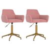 vidaXL Eetkamerstoelen draaibaar 2 st fluweel roze
