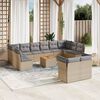 vidaXL 13-delige Loungeset met kussens poly rattan gemengd beige