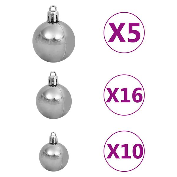 vidaXL Artificial Pre-lit Kerstboom met Ballenset Groen 180 cm