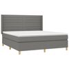 vidaXL Boxspring met matras en LED stof donkergrijs 180x200 cm