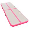 vidaXL Gymnastiekmat met pomp opblaasbaar 400x100x10 cm PVC roze