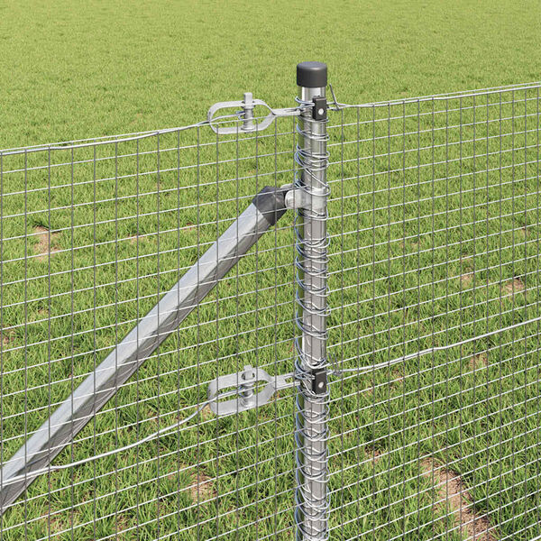 vidaXL Afrasteringspaal Zilver 25 x 1 m (19 x 19 mm gaas) Staal