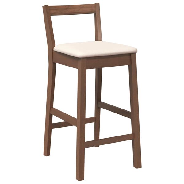 vidaXL Barkrukken met kussens 2 stuks Bruin massief hout rubber