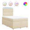 vidaXL Boxspring met matras stof cr&egrave;mekleurig 120x190 cm
