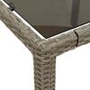 vidaXL 3-delige Tuinset met kussens poly rattan en glas grijs