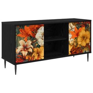 vidaXL Tv-meubel GENNEP 102 x 33 x 51 cm Zwart eiken Bewerkt hout
