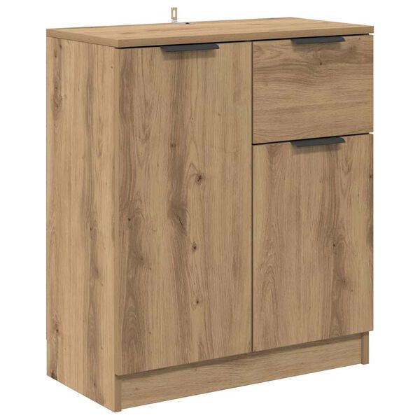 vidaXL Dressoir met lade Artisan Eiken 60 x 30 x 70 cm Bewerkt hout