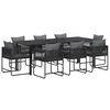 vidaXL Tuin eettafelset 9 st Zwart en Anthraciet poly rattan