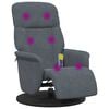 vidaXL Massage Recliner Stoel Donkergrijs 91 x 71 x 105 cm Fluweel