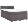 vidaXL Boxspring met matras kunstleer grijs 160x200 cm