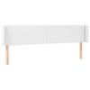 vidaXL Hoofdbord met randen 203x16x78/88 cm kunstleer wit