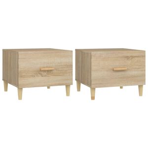 vidaXL Salontafels 2 st 50x50x40 cm bewerkt hout sonoma eikenkleurig