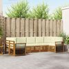 vidaXL Sofa-Sets 7 pcs Natuurlijk en Cr&egrave;me Massief Acaciahout