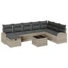 vidaXL Bankstel 9 st Lichtgrijs poly rattan
