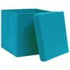 vidaXL Opbergboxen met deksel 10 st 32x32x32 cm stof babyblauw