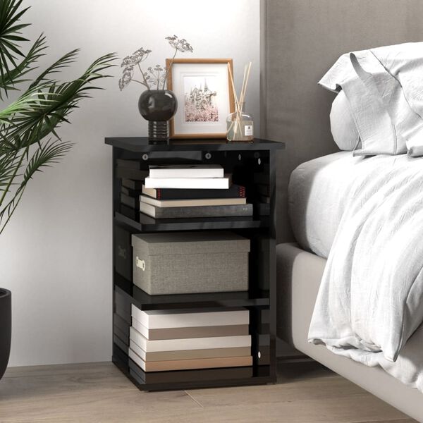 vidaXL Bijzetkast 35x35x55 cm bewerkt hout hoogglans grijs