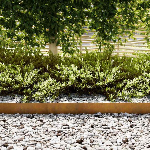 vidaXL Tuinrand 50 pcs Bruin 100 x 0.05 x 20 cm Cortenstaal