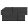 vidaXL Hek set 7 st 1138 x 186 cm WPC en Aluminium Zwart