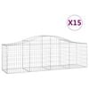 vidaXL Schanskorven 15 st gewelfd 200x50x60/80 cm gegalvaniseerd ijzer