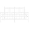 vidaXL Bedframe met hoofd- en voeteneinde metaal wit 150x200 cm