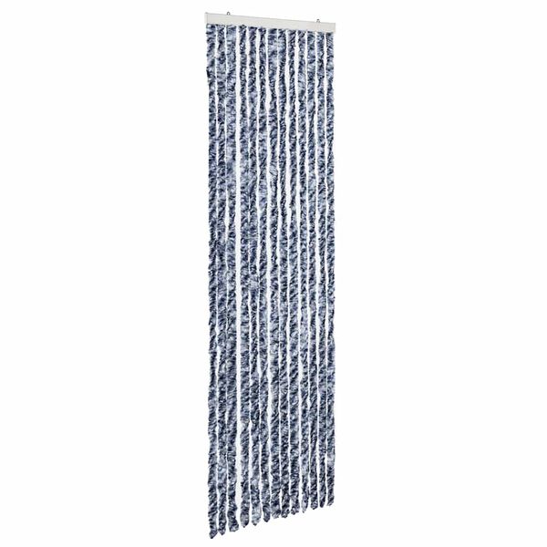 vidaXL Vliegengordijn 56x200 cm chenille blauw en wit