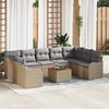 vidaXL Tuin Sofa Set 10 pcs beige en lichtgrijs